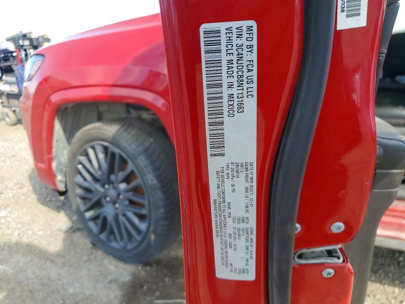 2022 Jeep Compass მანქანა იყიდება აუქციონზე, vin: 3C4NJDCB8NT131663, აუქციონის ნომერი: 57315726