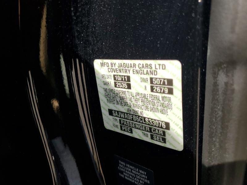 2012 Jaguar Xf მანქანა იყიდება აუქციონზე, vin: SAJWA0FB6CLS33076, აუქციონის ნომერი: 56775836