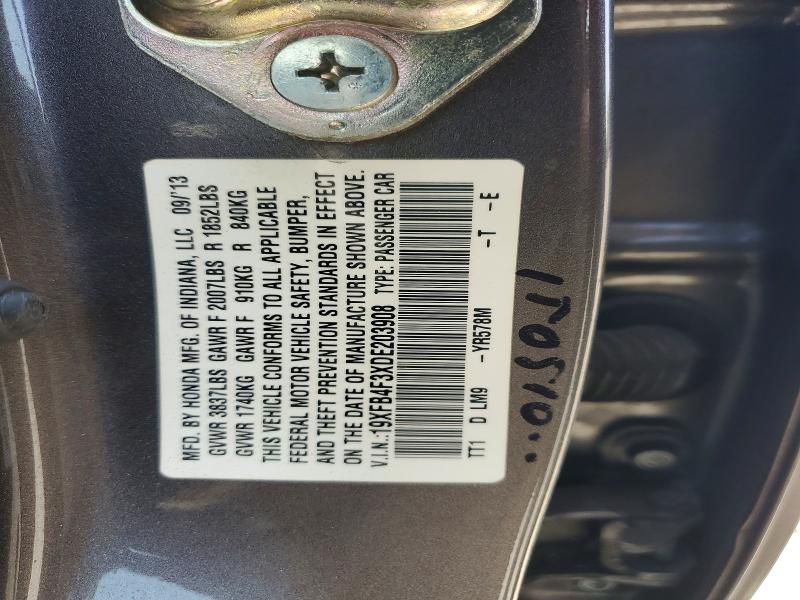 55757996 :رقم المزاد ، 19XFB4F3XDE203908 vin ، 2013 Honda Civic مزاد بيع