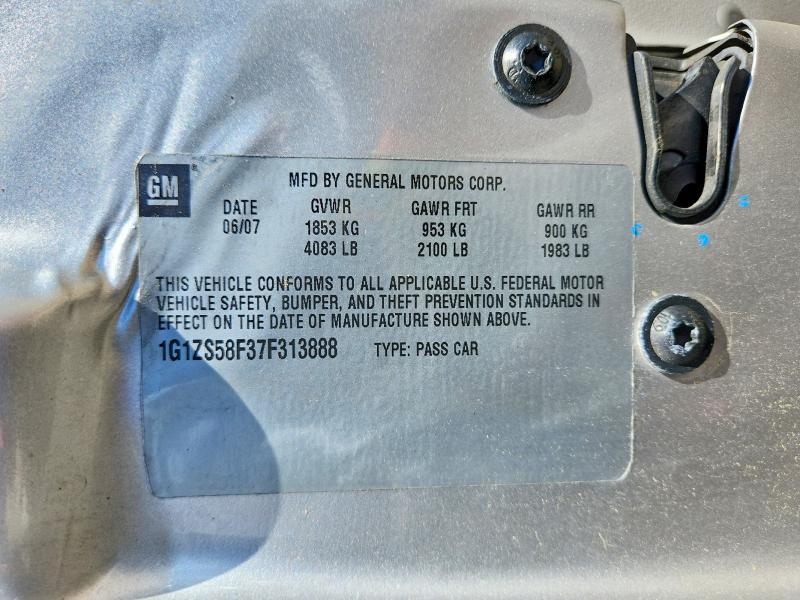 Aukcja sprzedaży 2007 Chevrolet Malibu, vin: 1G1ZS58F37F313888, numer aukcji: 57190066