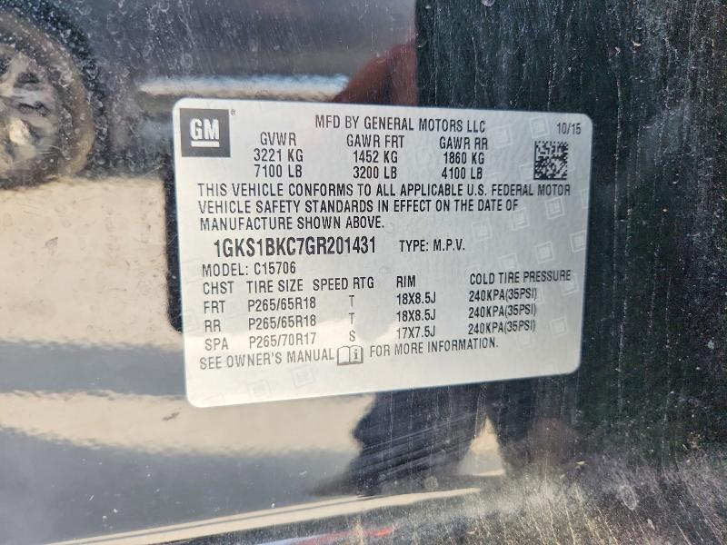 2016 Gmc Yukon მანქანა იყიდება აუქციონზე, vin: 1GKS1BKC7GR201431, აუქციონის ნომერი: 59092226
