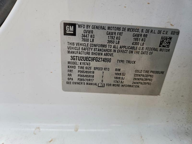 Продажа на аукционе авто 2015 Gmc Sierra, vin: 3GTU2UEC9FG274890, номер лота: 57190516
