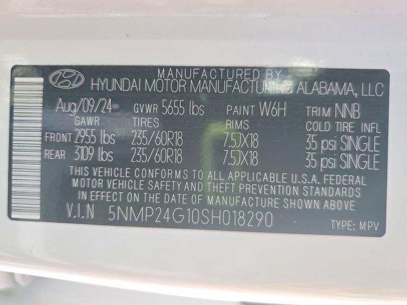 Aukcja sprzedaży 2025 Hyundai Santa Fe, vin: 5NMP24G10SH018290, numer aukcji: 55621556