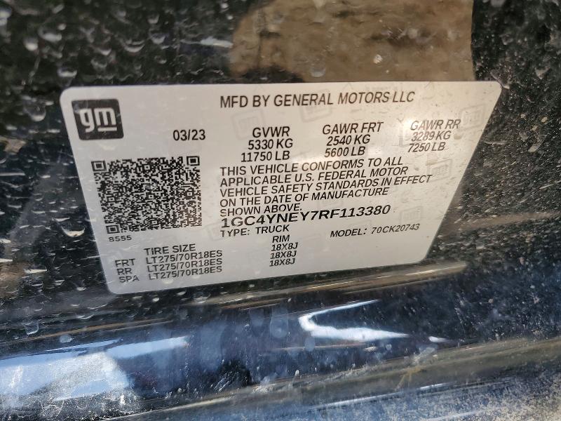 2024 Chevrolet Silverado მანქანა იყიდება აუქციონზე, vin: 1GC4YNEY7RF113380, აუქციონის ნომერი: 59295056