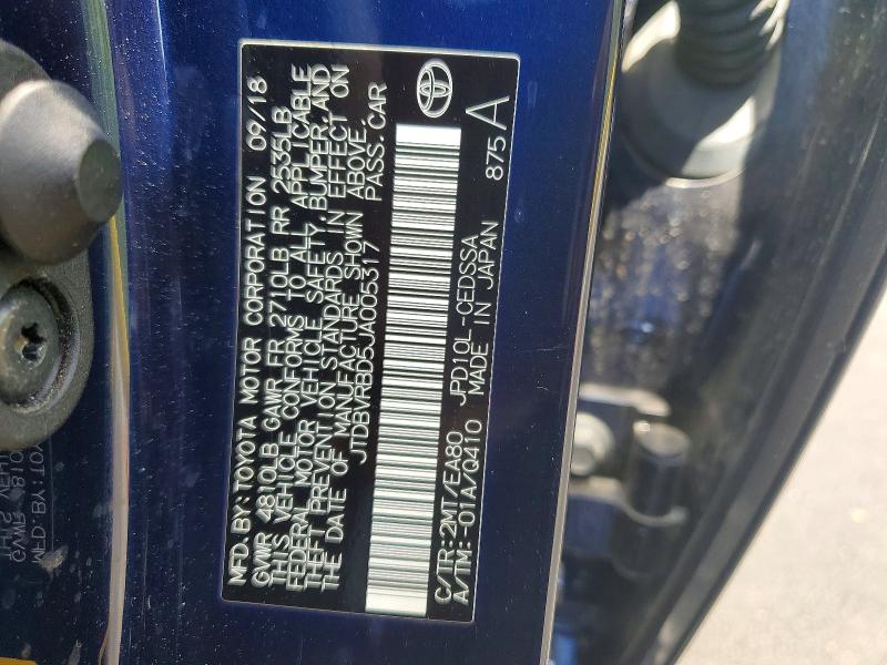 Aukcja sprzedaży 2018 Toyota Mirai, vin: JTDBVRBD5JA005317, numer aukcji: 56062726