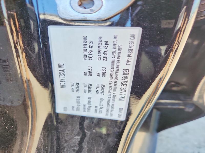 58826106 :رقم المزاد ، 5YJ3E1EC8LF641829 vin ، 2020 Tesla Model 3 مزاد بيع