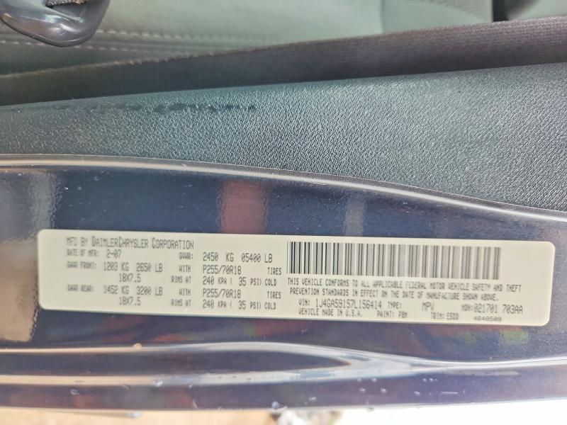54558236 :رقم المزاد ، 1J4GA59157L156414 vin ، 2007 Jeep Wrangler مزاد بيع