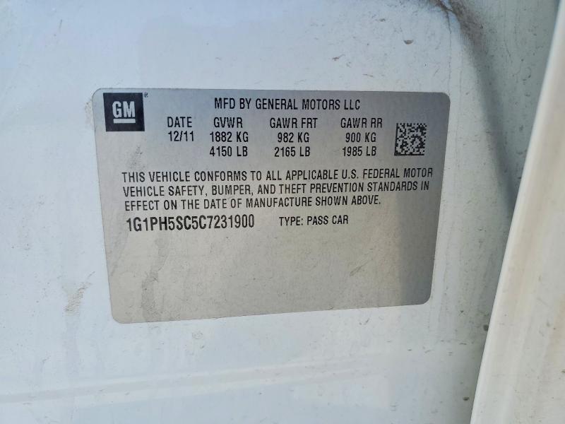 Продаж на аукціоні авто 2012 Chevrolet Cruze, vin: 1G1PH5SC5C7231900, номер лоту: 56369836