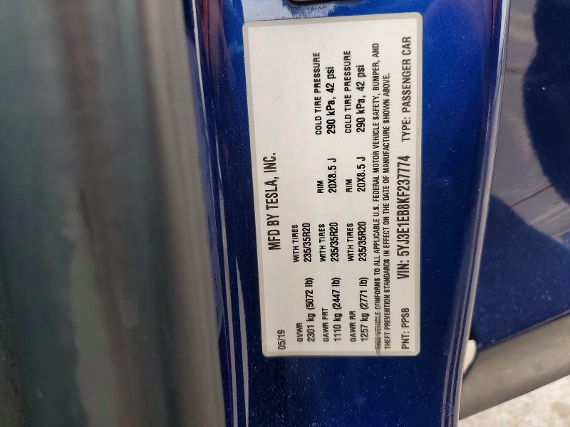 Продаж на аукціоні авто 2019 Tesla Model 3, vin: 5YJ3E1EB8KF237774, номер лоту: 56718356