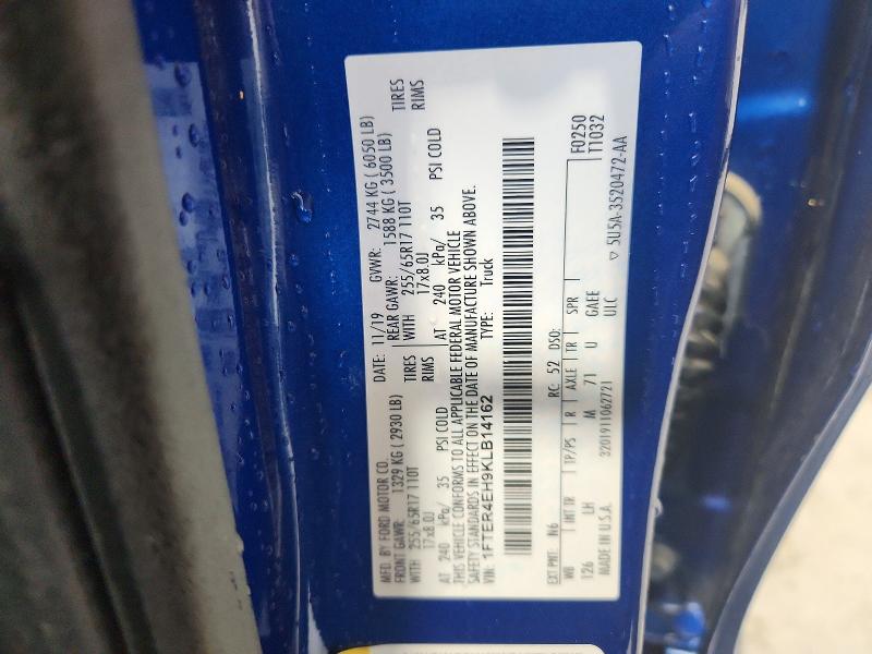 2019 Ford Ranger მანქანა იყიდება აუქციონზე, vin: 1FTER4EH9KLB14162, აუქციონის ნომერი: 57545266