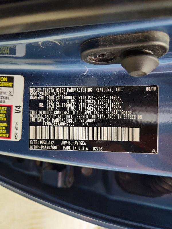 Продаж на аукціоні авто 2010 Toyota Venza, vin: 4T3BA3BBXAU017908, номер лоту: 55768866