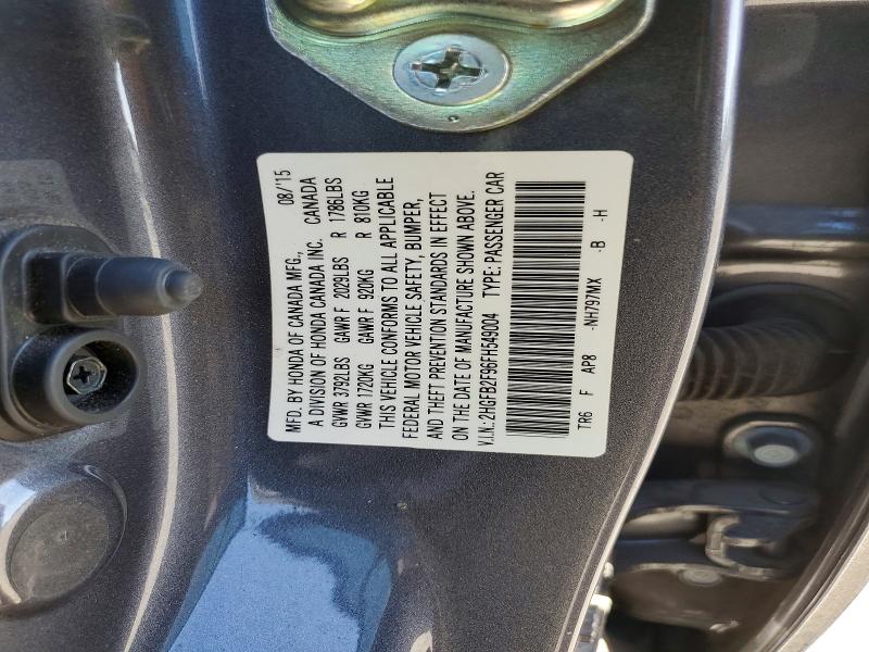 Продажа на аукционе авто 2015 Honda Civic, vin: 2HGFB2F96FH549004, номер лота: 57234526