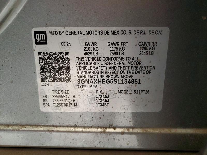 55794876 :رقم المزاد ، 3GNAXHEG5SL134861 vin ، 2025 Chevrolet Equinox مزاد بيع