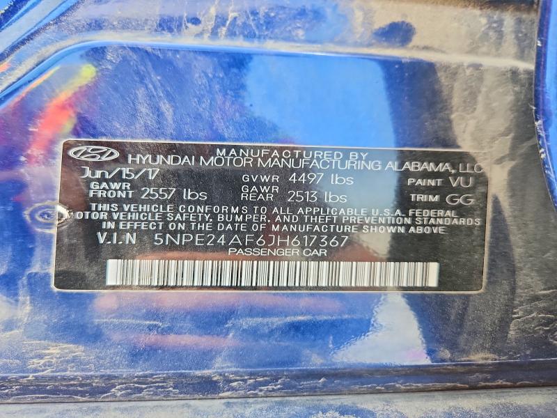 Продаж на аукціоні авто 2018 Hyundai Sonata, vin: 5NPE24AF6JH617367, номер лоту: 59547666