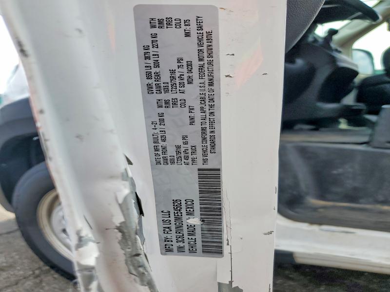 53054186 :رقم المزاد ، 3C6LRVNG0ME545626 vin ، 2021 Ram Promaster 1500 مزاد بيع