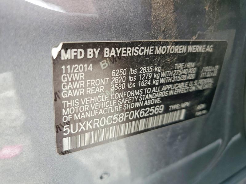 Продажа на аукционе авто 2015 Bmw X5, vin: 5UXKR0C58F0K62569, номер лота: 58019636