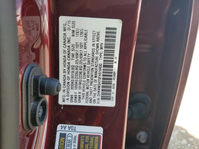Aukcja sprzedaży 2015 Honda Cr-v, vin: 2HKRM3H75FH516400, numer aukcji: 57602156