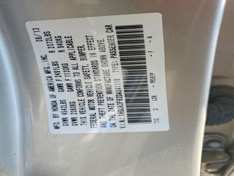 2013 Honda Accord მანქანა იყიდება აუქციონზე, vin: 1HGCR3F82DA041118, აუქციონის ნომერი: 56473446