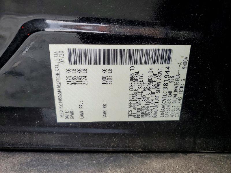 Aukcja sprzedaży 2020 Nissan Maxima, vin: 1N4AA6CV1LC381944, numer aukcji: 55747666