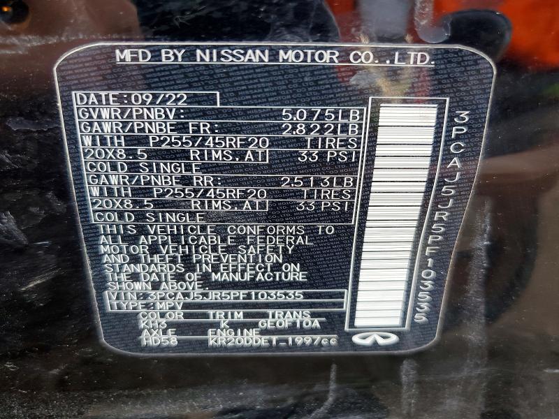 Продажа на аукционе авто 2023 Infiniti Qx55, vin: 3PCAJ5JR5PF103535, номер лота: 55330696