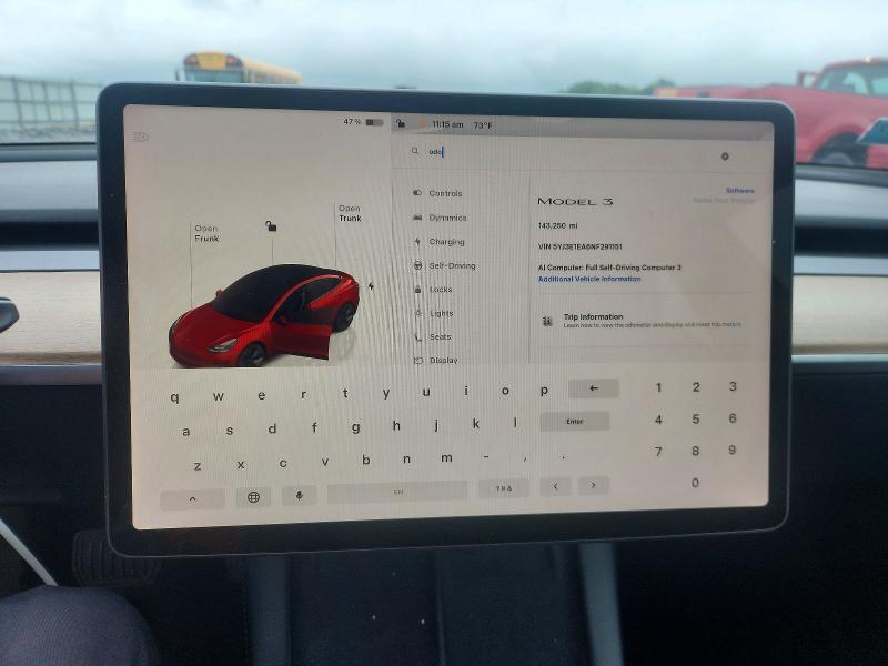 2022 Tesla Model 3 მანქანა იყიდება აუქციონზე, vin: 5YJ3E1EA6NF291151, აუქციონის ნომერი: 56150406