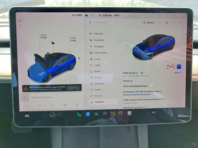 2021 Tesla Model 3 მანქანა იყიდება აუქციონზე, vin: 5YJ3E1EA9MF097034, აუქციონის ნომერი: 57732896