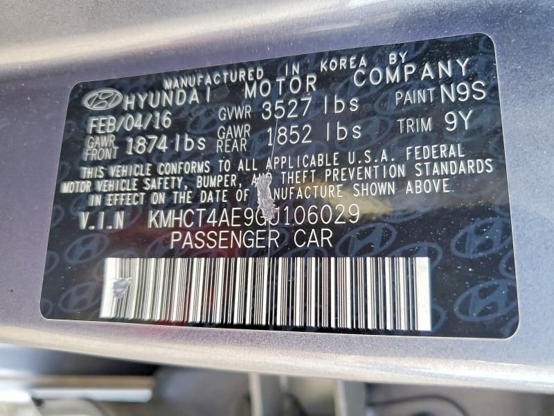 Продаж на аукціоні авто 2016 Hyundai Accent, vin: KMHCT4AE9GU106029, номер лоту: 59114626