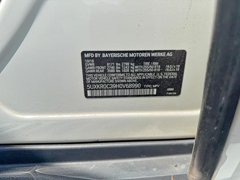 Продаж на аукціоні авто 2017 Bmw X5, vin: 5UXKR0C39H0V68990, номер лоту: 58422546