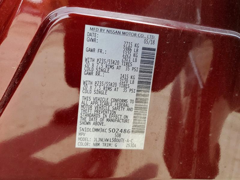 2019 Infiniti Qx60 მანქანა იყიდება აუქციონზე, vin: 5N1DL0MM3KC502486, აუქციონის ნომერი: 55797476