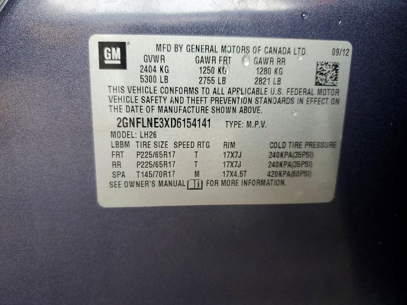 55568966 :رقم المزاد ، 2GNFLNE3XD6154141 vin ، 2013 Chevrolet Equinox مزاد بيع