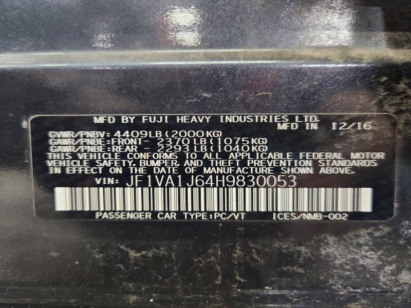 57190016 :رقم المزاد ، JF1VA1J64H9830053 vin ، 2017 Subaru Wrx مزاد بيع
