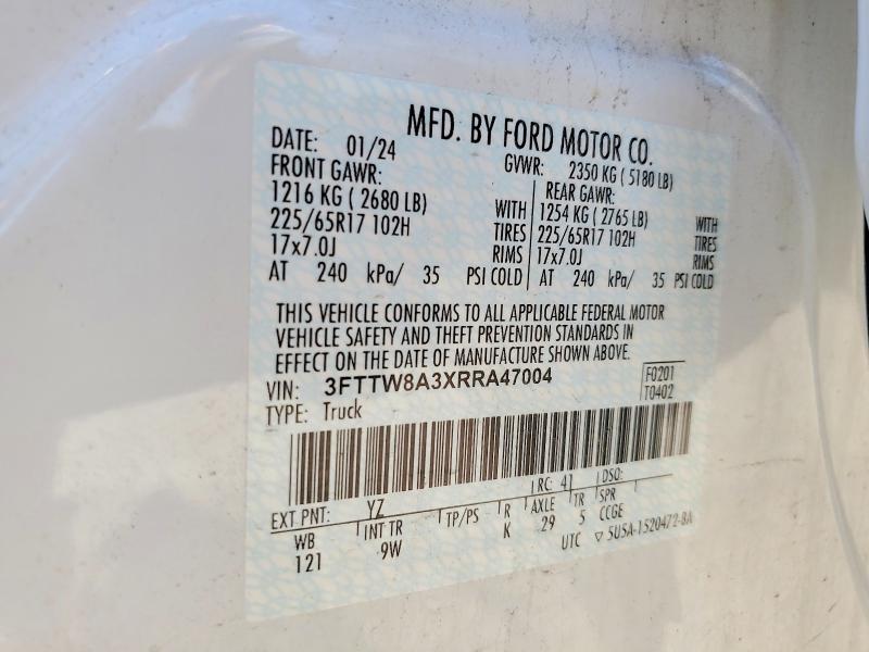 Продажа на аукционе авто 2024 Ford Maverick, vin: 3FTTW8A3XRRA47004, номер лота: 55055076