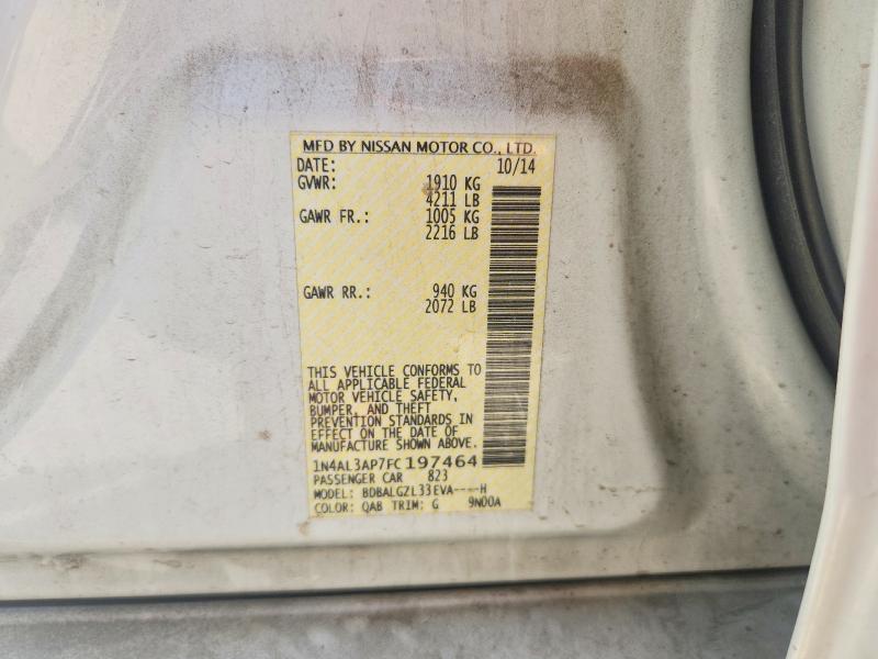 56356156 :رقم المزاد ، 1N4AL3AP7FC197464 vin ، 2015 Nissan Altima مزاد بيع