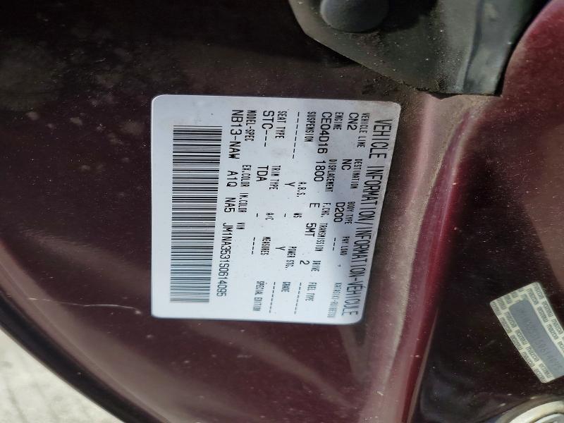 56899606 :رقم المزاد ، JM1NA3531S0614095 vin ، 1995 Mazda Mx-5 Miata مزاد بيع