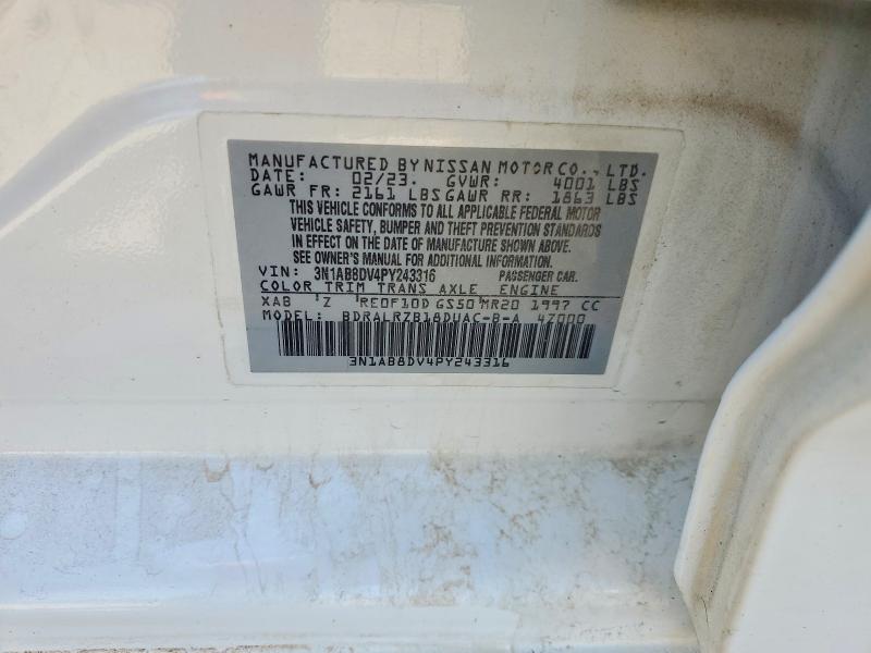Продажа на аукционе авто 2023 Nissan Sentra, vin: 3N1AB8DV4PY243316, номер лота: 54090706