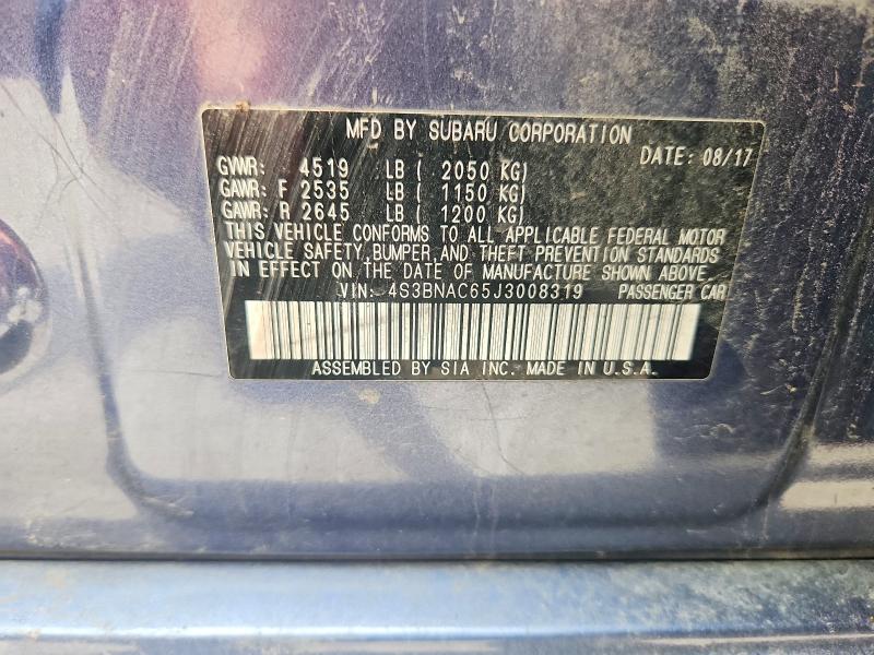 Aukcja sprzedaży 2018 Subaru Legacy, vin: 4S3BNAC65J3008319, numer aukcji: 57992856