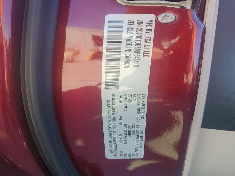 55702996 :رقم المزاد ، 2C4RC1DG8MR546410 vin ، 2021 Chrysler Voyager مزاد بيع
