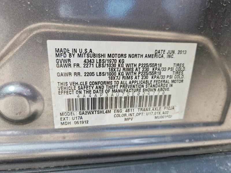 Aukcja sprzedaży 2013 Mitsubishi Outlander Sport, vin: 4A4AP3AU7DE024770, numer aukcji: 58453966