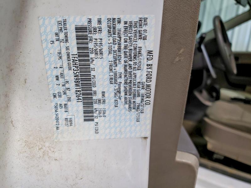 Продажа на аукционе авто 2008 Ford Focus, vin: 1FAHP35N98W182641, номер лота: 58193986