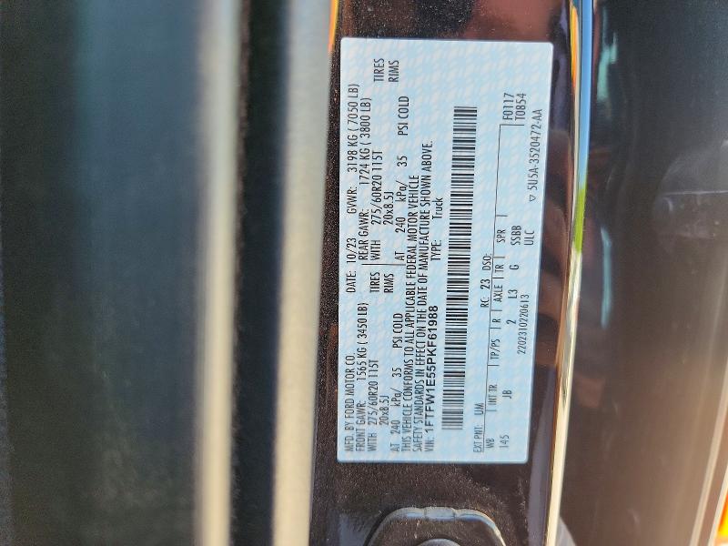 Продаж на аукціоні авто 2023 Ford F150, vin: 1FTFW1E55PKF61988, номер лоту: 57377696