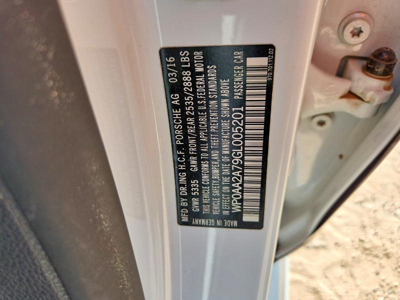 Продажа на аукционе авто 2016 Porsche Panamera, vin: WP0AA2A79GL005201, номер лота: 57074776
