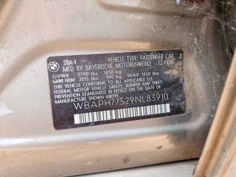Продажа на аукционе авто 2009 Bmw 328, vin: WBAPH77529NL83910, номер лота: 58751016