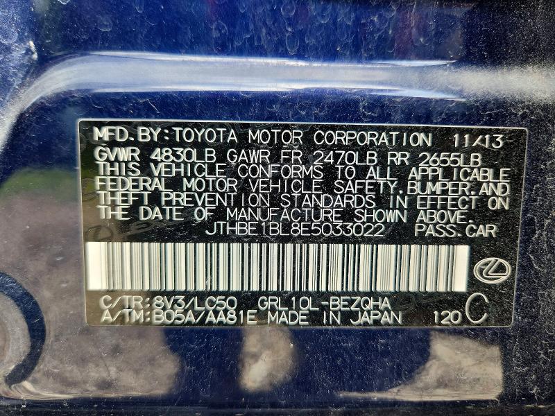 Aukcja sprzedaży 2014 Lexus Gs, vin: JTHBE1BL8E5033022, numer aukcji: 57157376