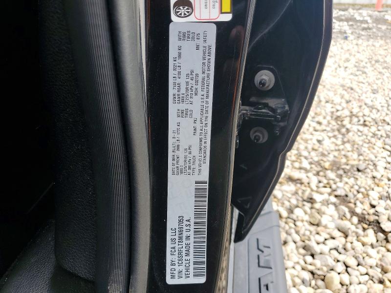 2021 Ram 1500 მანქანა იყიდება აუქციონზე, vin: 1C6SRFLT8MN697053, აუქციონის ნომერი: 56484566