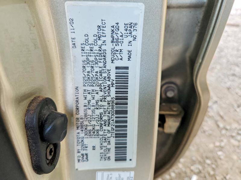 56982886 :رقم المزاد ، JTEGF21A730088965 vin ، 2003 Toyota Highlander مزاد بيع