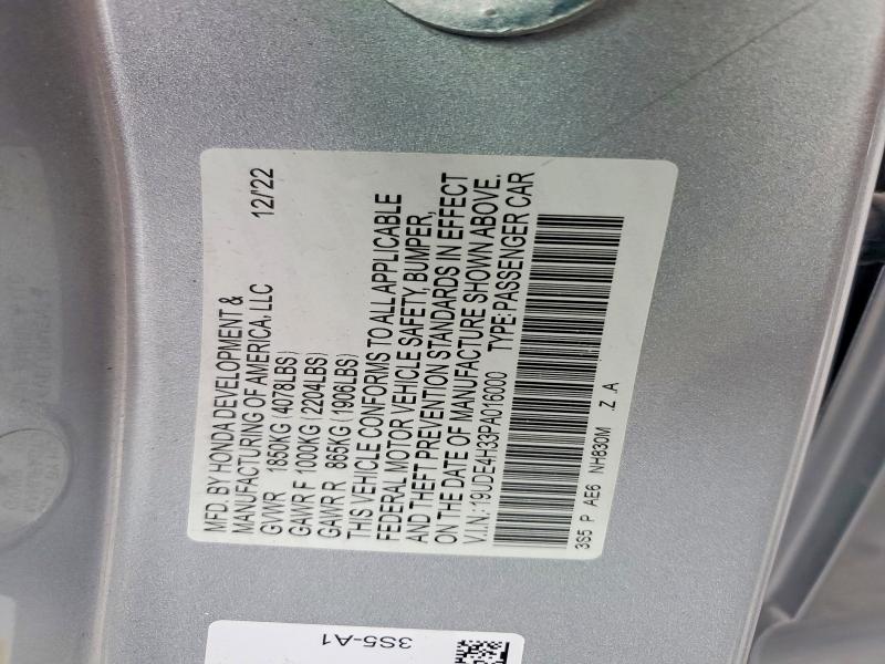 Продаж на аукціоні авто 2023 Acura Integra, vin: 19UDE4H33PA016000, номер лоту: 58419696