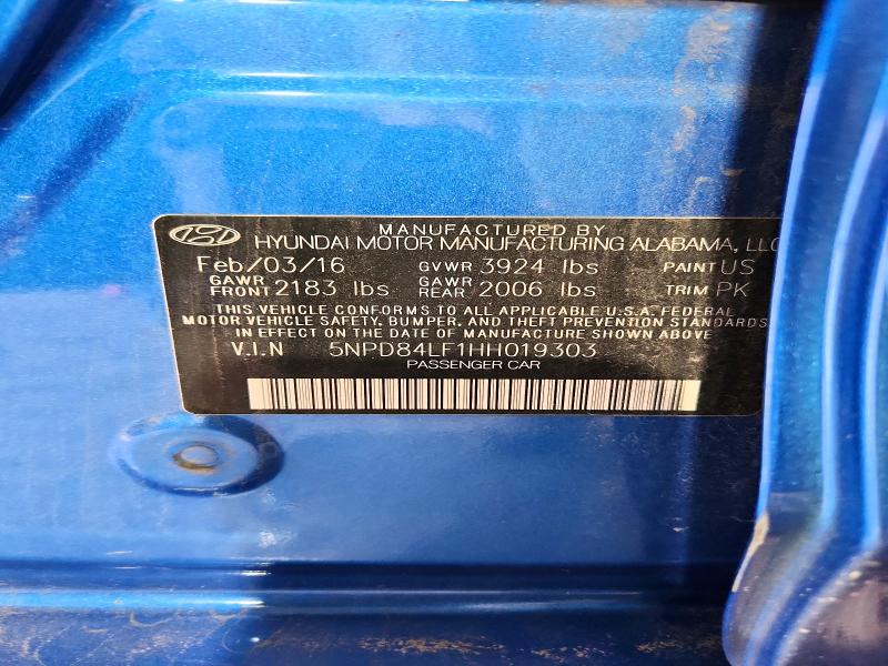 Продаж на аукціоні авто 2017 Hyundai Elantra, vin: 5NPD84LF1HH019303, номер лоту: 58595166