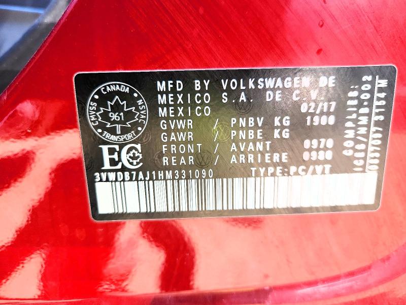 Продажа на аукционе авто 2017 Volkswagen Jetta, vin: 3VWDB7AJ1HM331090, номер лота: 56072696
