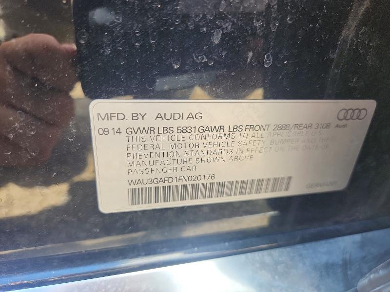 58770356 :رقم المزاد ، WAU3GAFD1FN020176 vin ، 2015 Audi A8 مزاد بيع