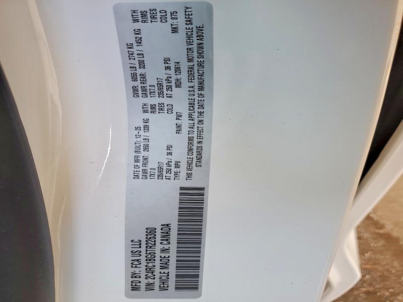 2026 Chrysler Pacifica მანქანა იყიდება აუქციონზე, vin: 2C4RC1BG6TR226360, აუქციონის ნომერი: 56815096